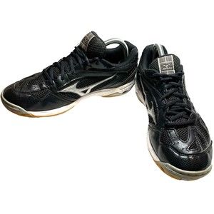 Mizuno Wave Hurricane 2 Volleyball Running Shoes Women's Size 7.5 Black/Silver